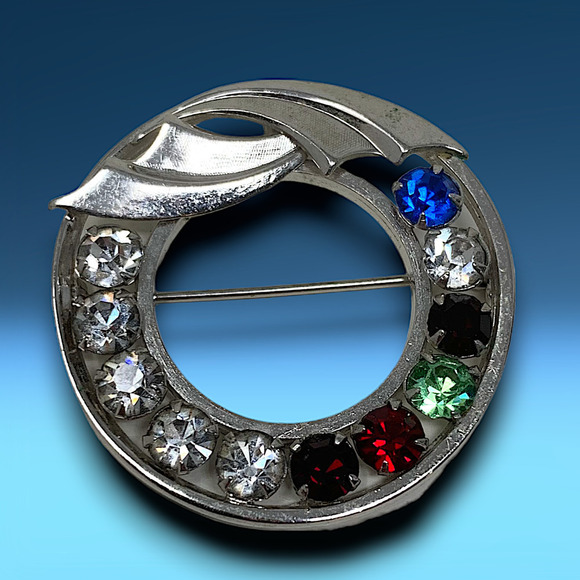 Vintage 1960s Catamore 12K Gold Filled Brooch Pin Silver Tone Mid Century Modern - Picture 1 of 4